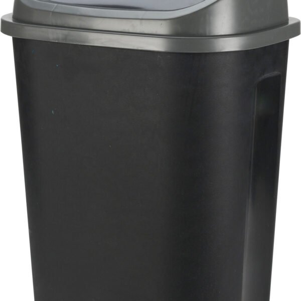 AFVALBAK PP 25LTR ZWART MET GR